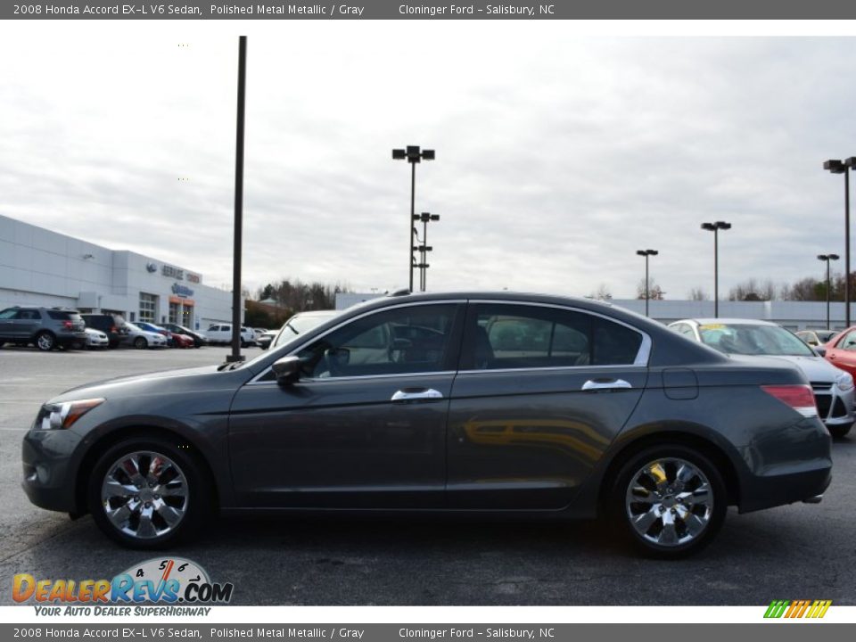 2008 Honda Accord EX-L V6 Sedan Polished Metal Metallic / Gray Photo #6