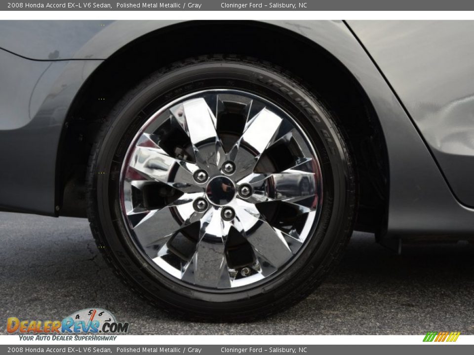 2008 Honda Accord EX-L V6 Sedan Polished Metal Metallic / Gray Photo #17