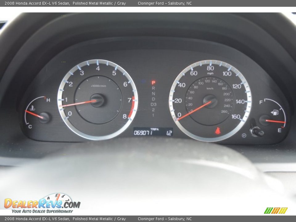 2008 Honda Accord EX-L V6 Sedan Polished Metal Metallic / Gray Photo #26