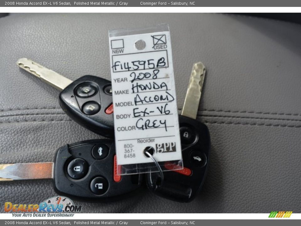 2008 Honda Accord EX-L V6 Sedan Polished Metal Metallic / Gray Photo #27
