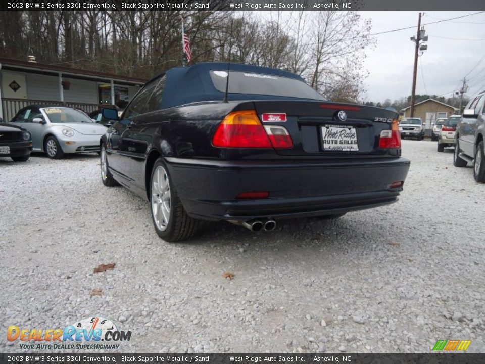 2003 BMW 3 Series 330i Convertible Black Sapphire Metallic / Sand Photo #5
