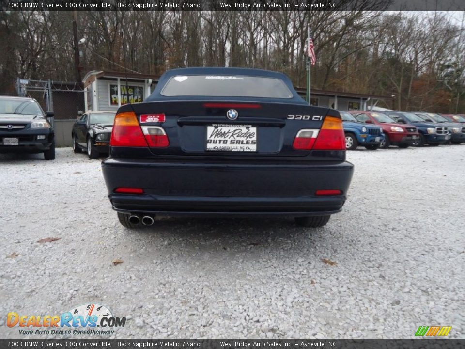 2003 BMW 3 Series 330i Convertible Black Sapphire Metallic / Sand Photo #6