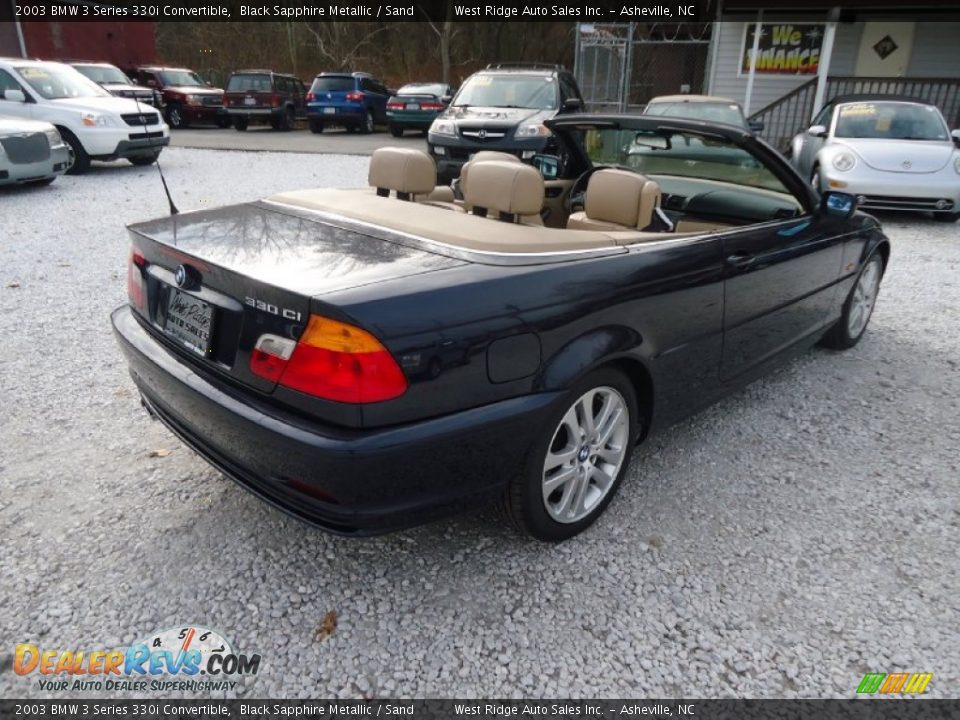 2003 BMW 3 Series 330i Convertible Black Sapphire Metallic / Sand Photo #12