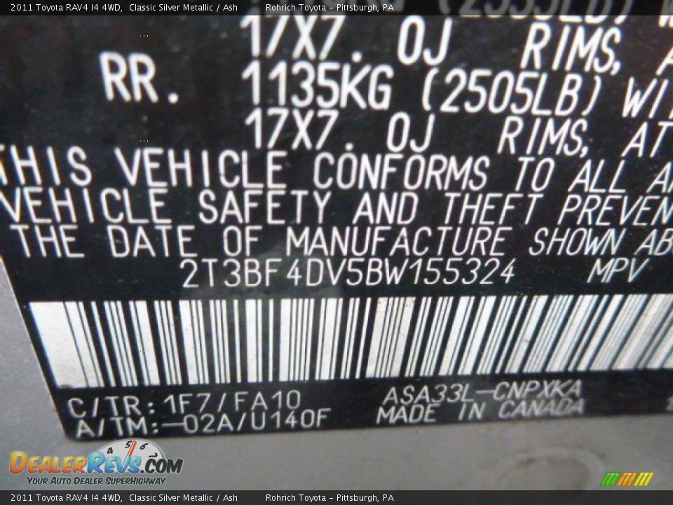 2011 Toyota RAV4 I4 4WD Classic Silver Metallic / Ash Photo #2