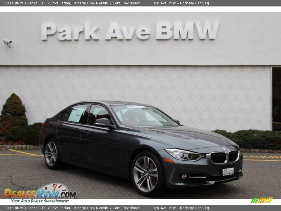 2014 BMW 3 Series 335i xDrive Sedan Mineral Grey Metallic / Coral Red/Black Photo #1