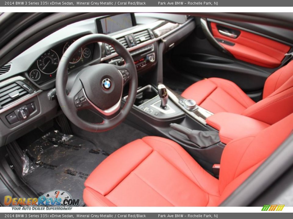 2014 BMW 3 Series 335i xDrive Sedan Mineral Grey Metallic / Coral Red/Black Photo #11