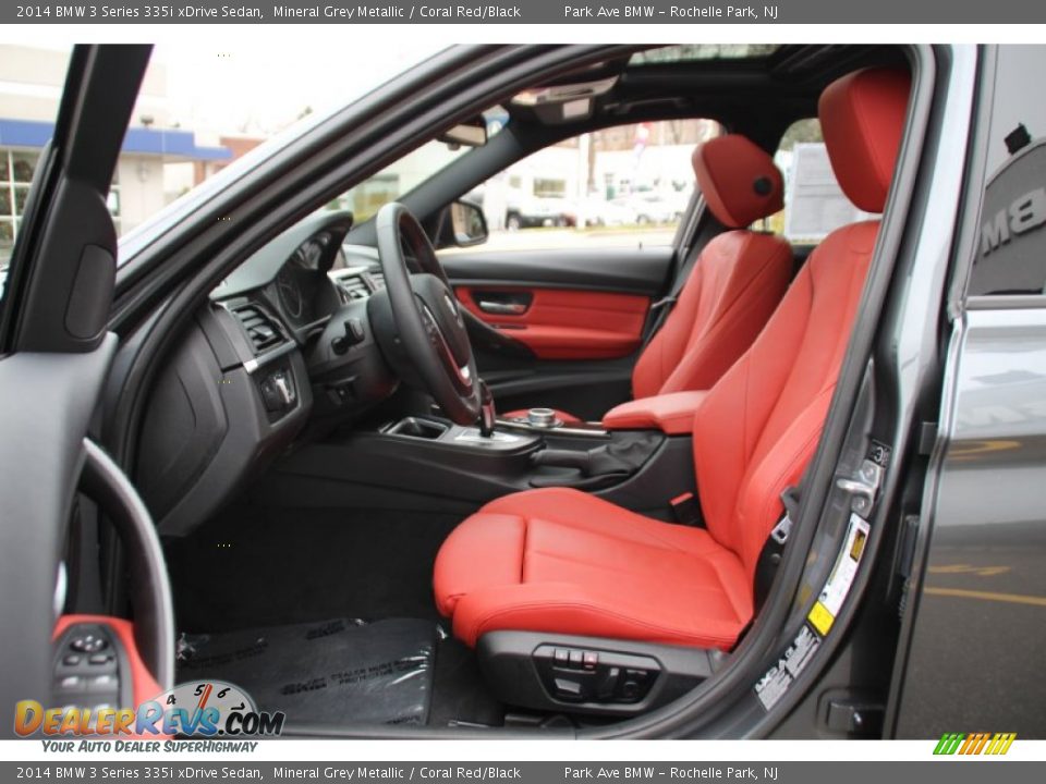 2014 BMW 3 Series 335i xDrive Sedan Mineral Grey Metallic / Coral Red/Black Photo #12