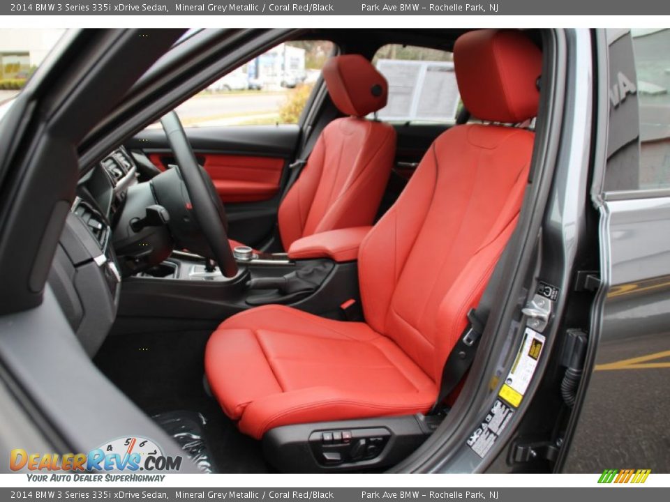 2014 BMW 3 Series 335i xDrive Sedan Mineral Grey Metallic / Coral Red/Black Photo #14