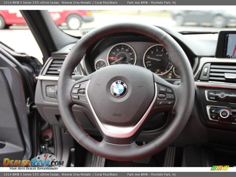 2014 BMW 3 Series 335i xDrive Sedan Mineral Grey Metallic / Coral Red/Black Photo #19