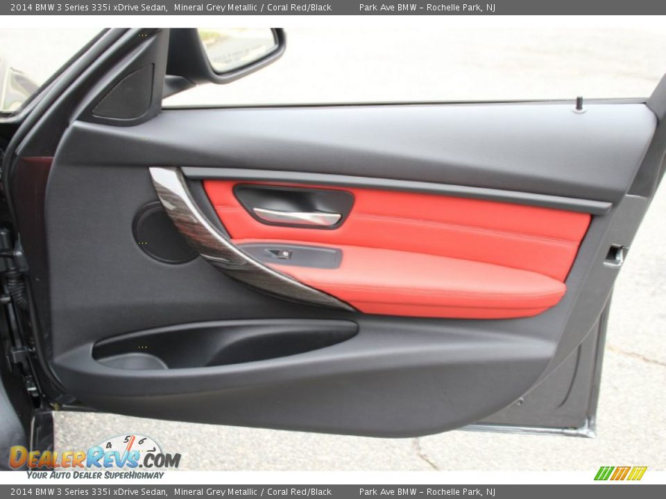 2014 BMW 3 Series 335i xDrive Sedan Mineral Grey Metallic / Coral Red/Black Photo #27