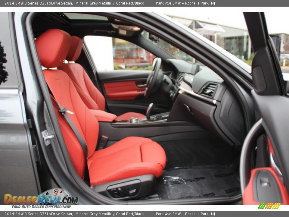 2014 BMW 3 Series 335i xDrive Sedan Mineral Grey Metallic / Coral Red/Black Photo #29