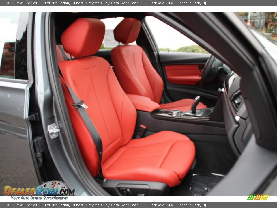 2014 BMW 3 Series 335i xDrive Sedan Mineral Grey Metallic / Coral Red/Black Photo #30