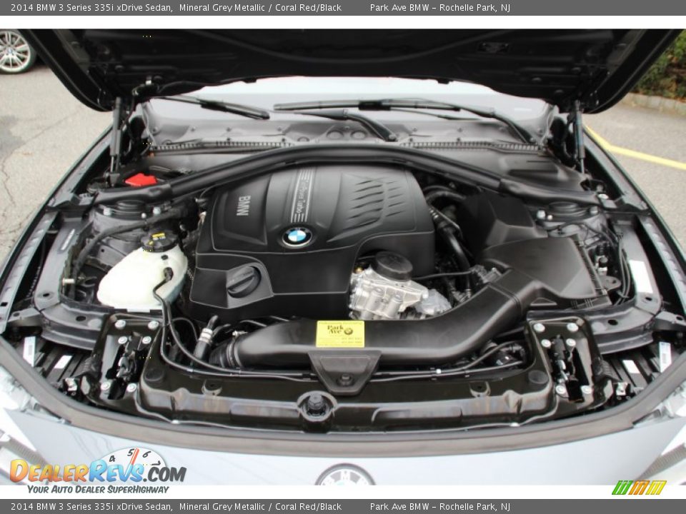 2014 BMW 3 Series 335i xDrive Sedan Mineral Grey Metallic / Coral Red/Black Photo #31