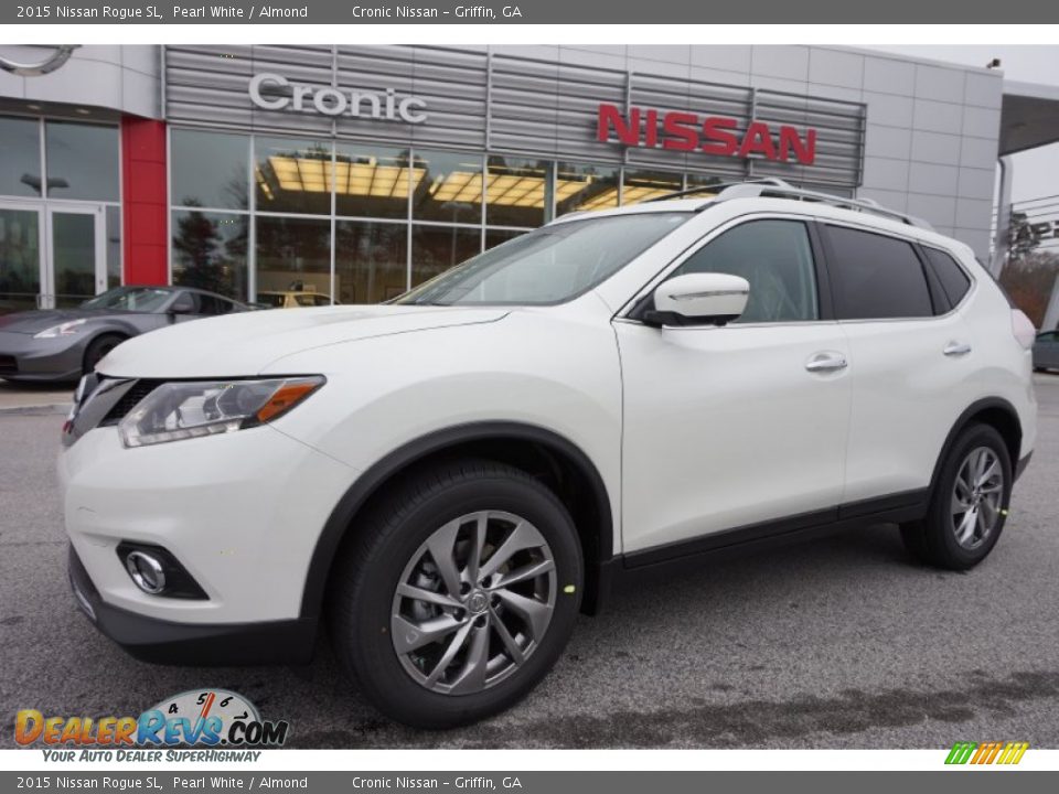 2015 Nissan Rogue SL Pearl White / Almond Photo #1