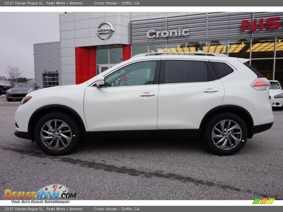 2015 Nissan Rogue SL Pearl White / Almond Photo #2