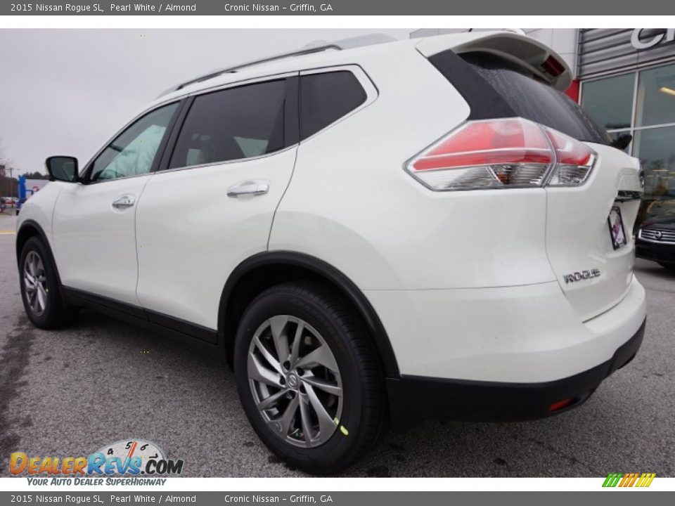 2015 Nissan Rogue SL Pearl White / Almond Photo #3
