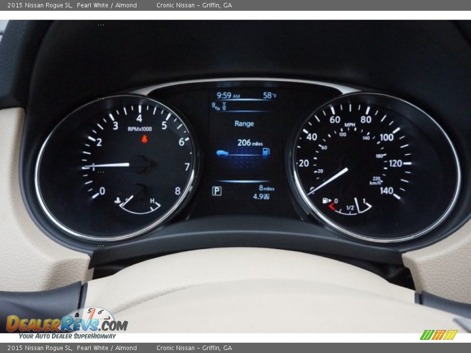 2015 Nissan Rogue SL Pearl White / Almond Photo #15
