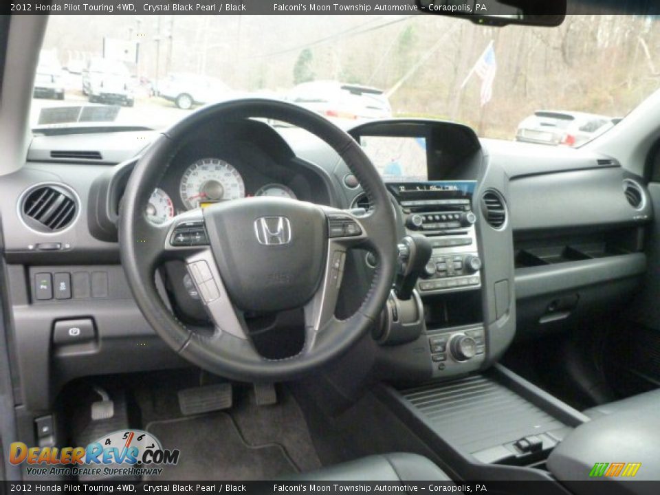 2012 Honda Pilot Touring 4WD Crystal Black Pearl / Black Photo #16