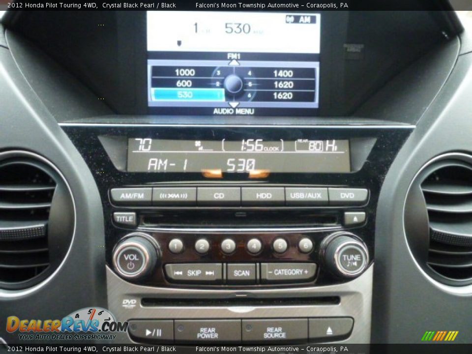 2012 Honda Pilot Touring 4WD Crystal Black Pearl / Black Photo #23