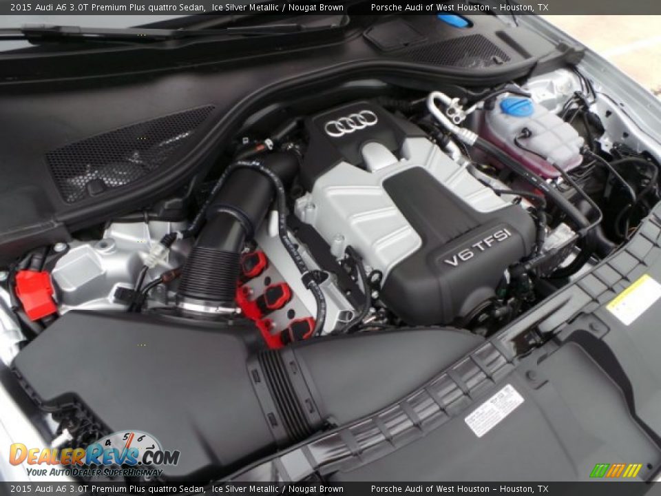 2015 Audi A6 3.0T Premium Plus quattro Sedan Ice Silver Metallic / Nougat Brown Photo #32