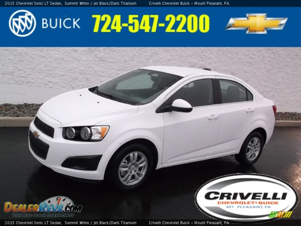 2015 Chevrolet Sonic LT Sedan Summit White / Jet Black/Dark Titanium Photo #1