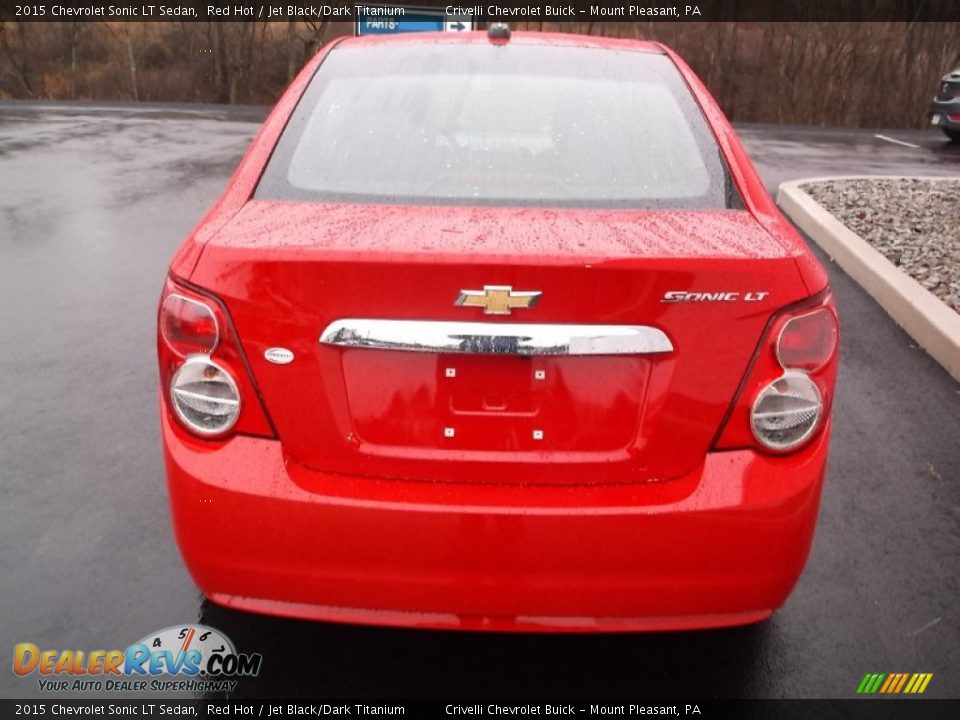 2015 Chevrolet Sonic LT Sedan Red Hot / Jet Black/Dark Titanium Photo #6