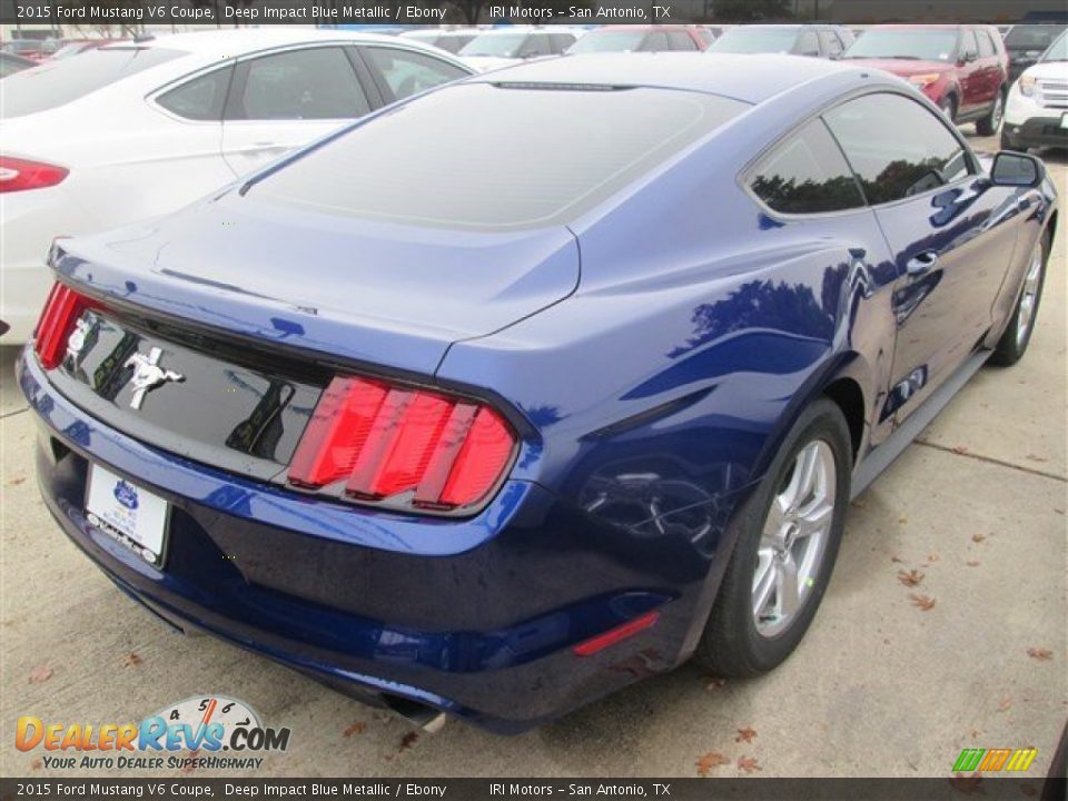 2015 Ford Mustang V6 Coupe Deep Impact Blue Metallic / Ebony Photo #2