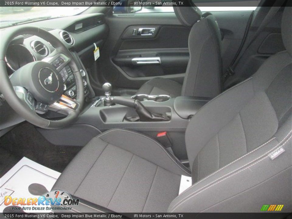 2015 Ford Mustang V6 Coupe Deep Impact Blue Metallic / Ebony Photo #9