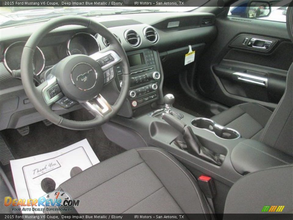 2015 Ford Mustang V6 Coupe Deep Impact Blue Metallic / Ebony Photo #10