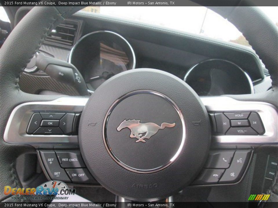 2015 Ford Mustang V6 Coupe Deep Impact Blue Metallic / Ebony Photo #14