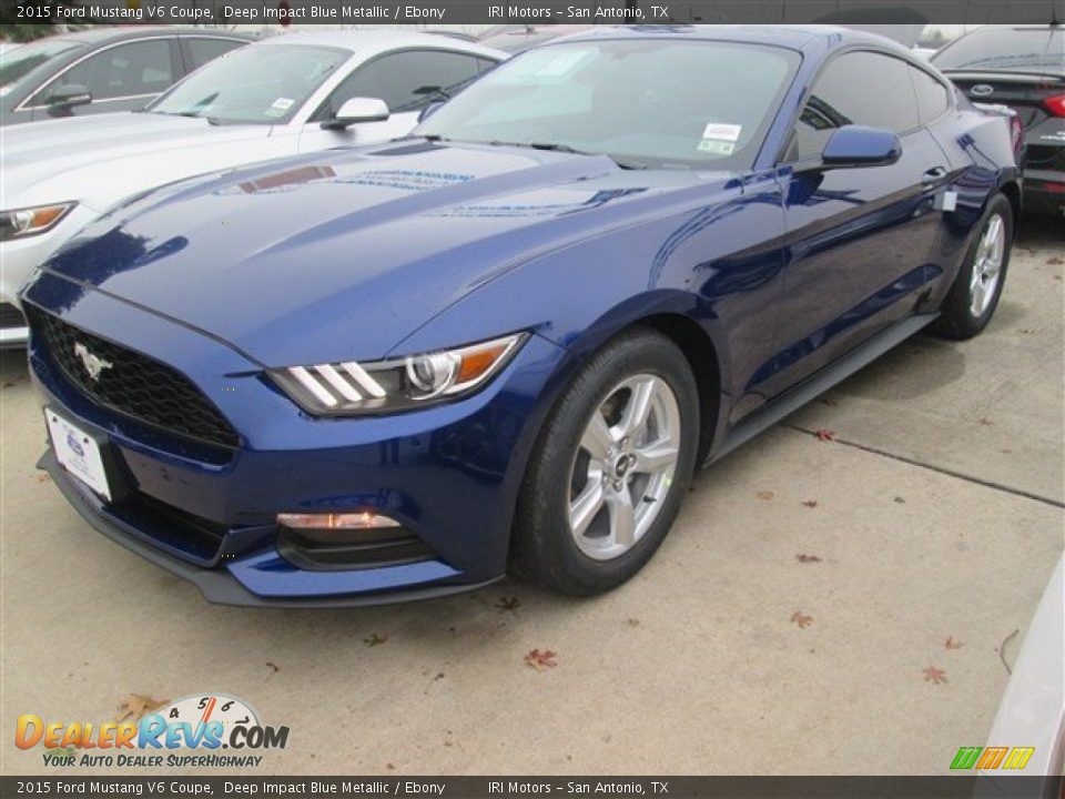 2015 Ford Mustang V6 Coupe Deep Impact Blue Metallic / Ebony Photo #16