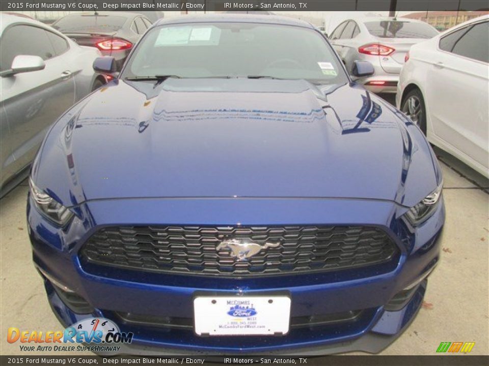 2015 Ford Mustang V6 Coupe Deep Impact Blue Metallic / Ebony Photo #19