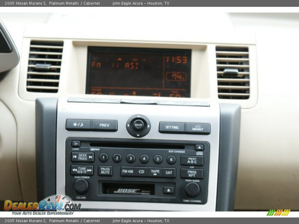 2005 Nissan Murano S Platinum Metallic / Cabernet Photo #27