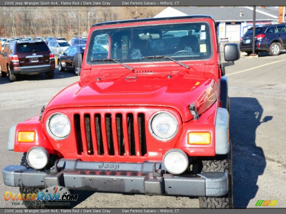 2006 Jeep Wrangler Sport 4x4 Flame Red / Dark Slate Gray Photo #2