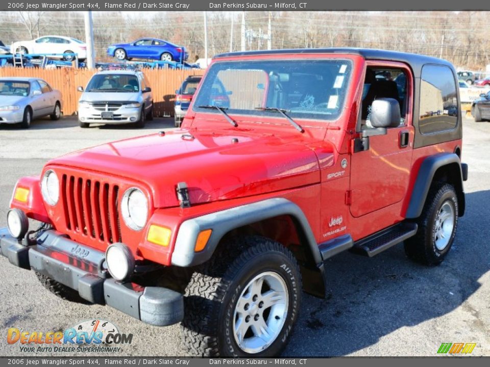 2006 Jeep Wrangler Sport 4x4 Flame Red / Dark Slate Gray Photo #3