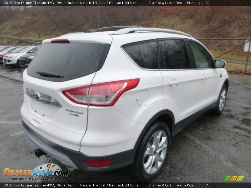 2015 Ford Escape Titanium 4WD White Platinum Metallic Tri-Coat / Medium Light Stone Photo #2