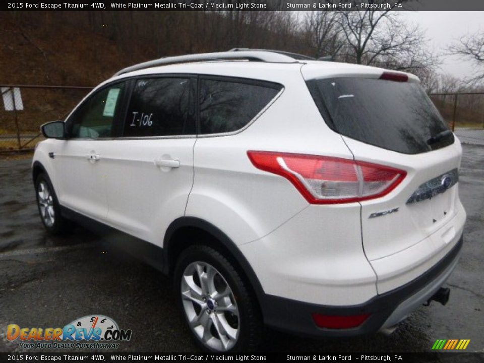 2015 Ford Escape Titanium 4WD White Platinum Metallic Tri-Coat / Medium Light Stone Photo #4