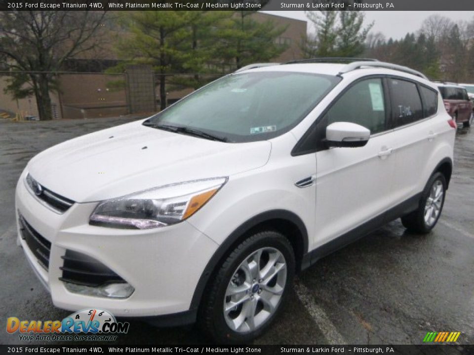 2015 Ford Escape Titanium 4WD White Platinum Metallic Tri-Coat / Medium Light Stone Photo #5