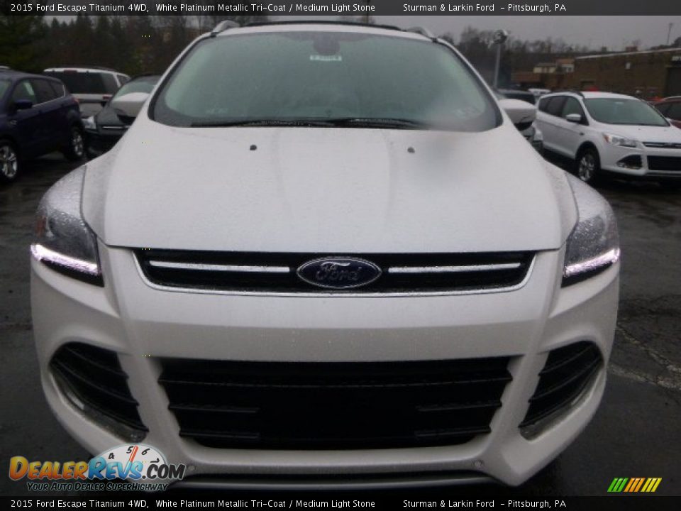 2015 Ford Escape Titanium 4WD White Platinum Metallic Tri-Coat / Medium Light Stone Photo #6