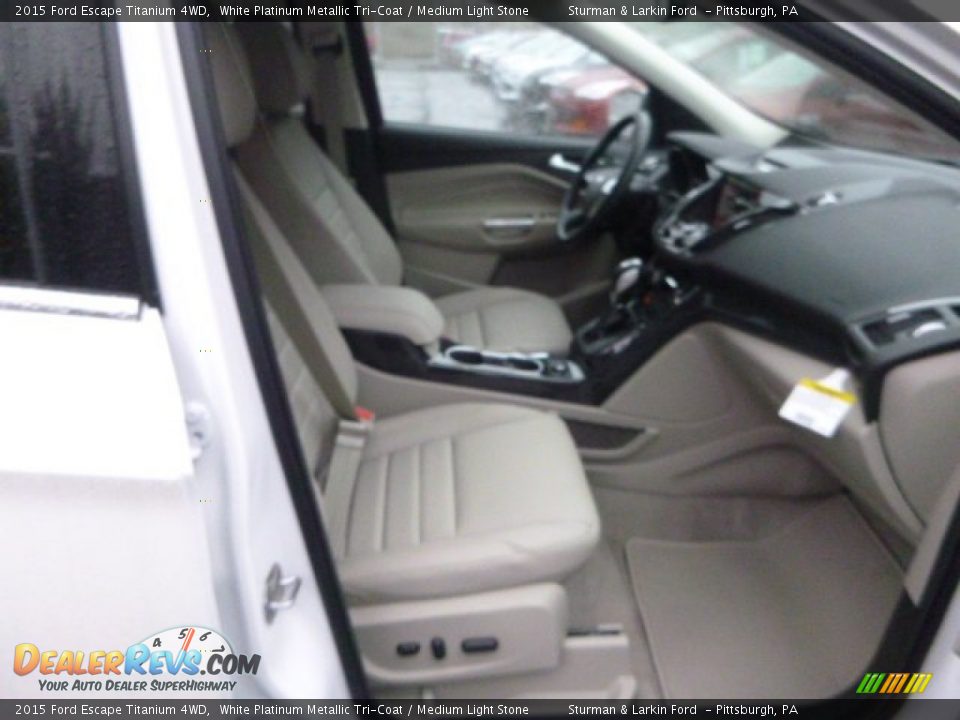 2015 Ford Escape Titanium 4WD White Platinum Metallic Tri-Coat / Medium Light Stone Photo #7