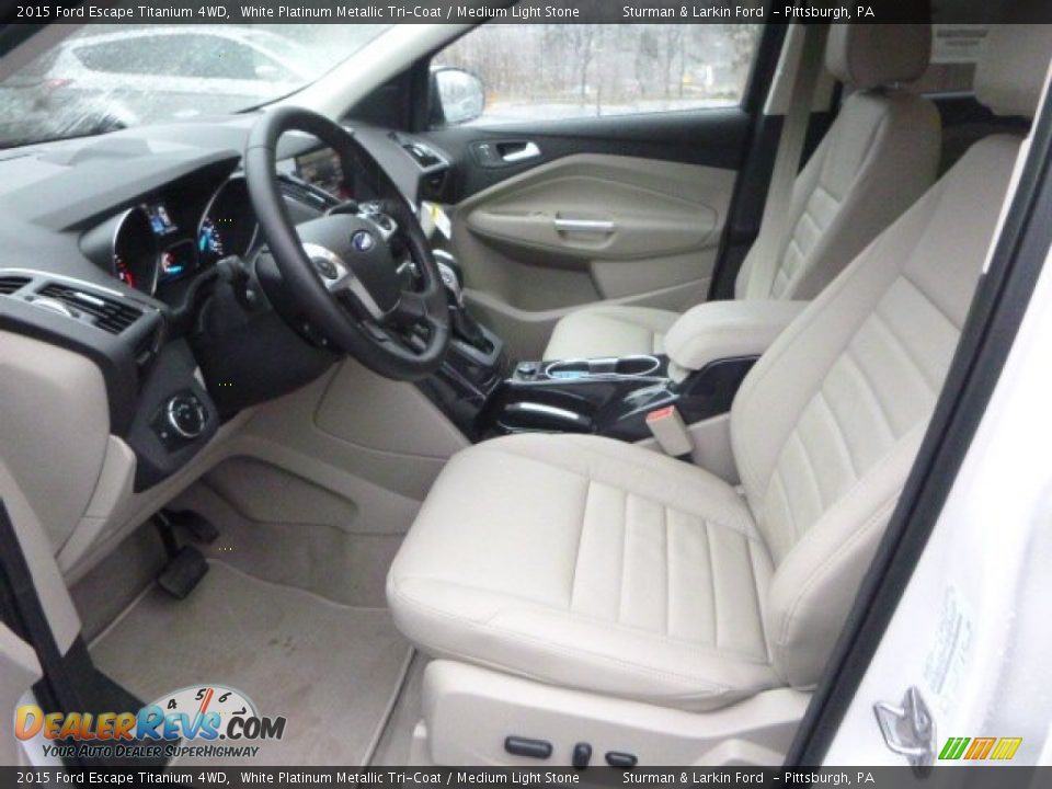 2015 Ford Escape Titanium 4WD White Platinum Metallic Tri-Coat / Medium Light Stone Photo #11