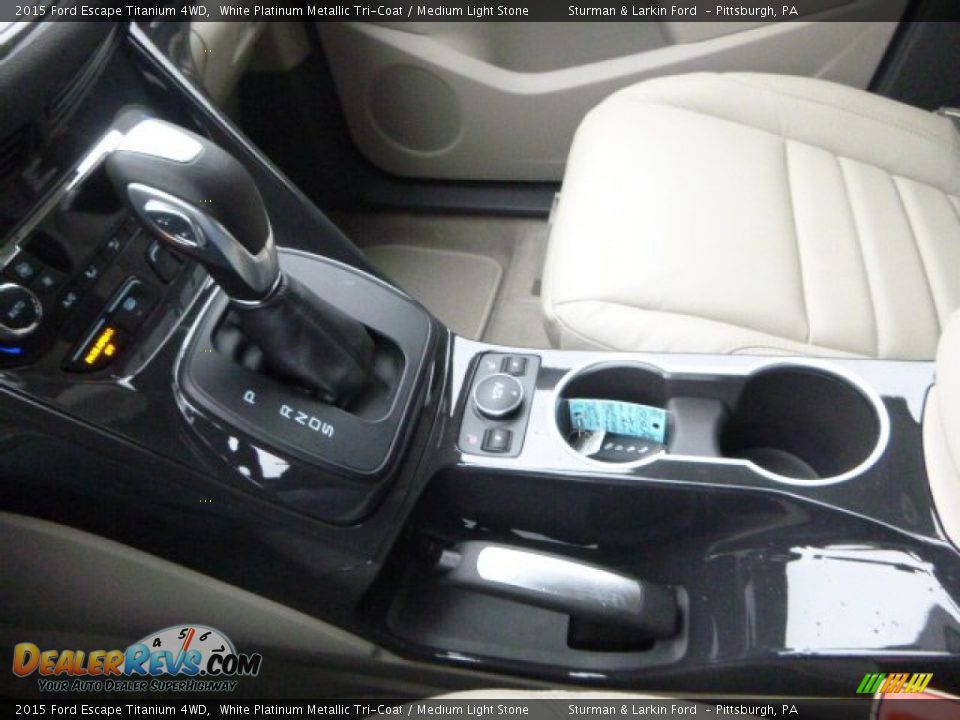 2015 Ford Escape Titanium 4WD White Platinum Metallic Tri-Coat / Medium Light Stone Photo #12