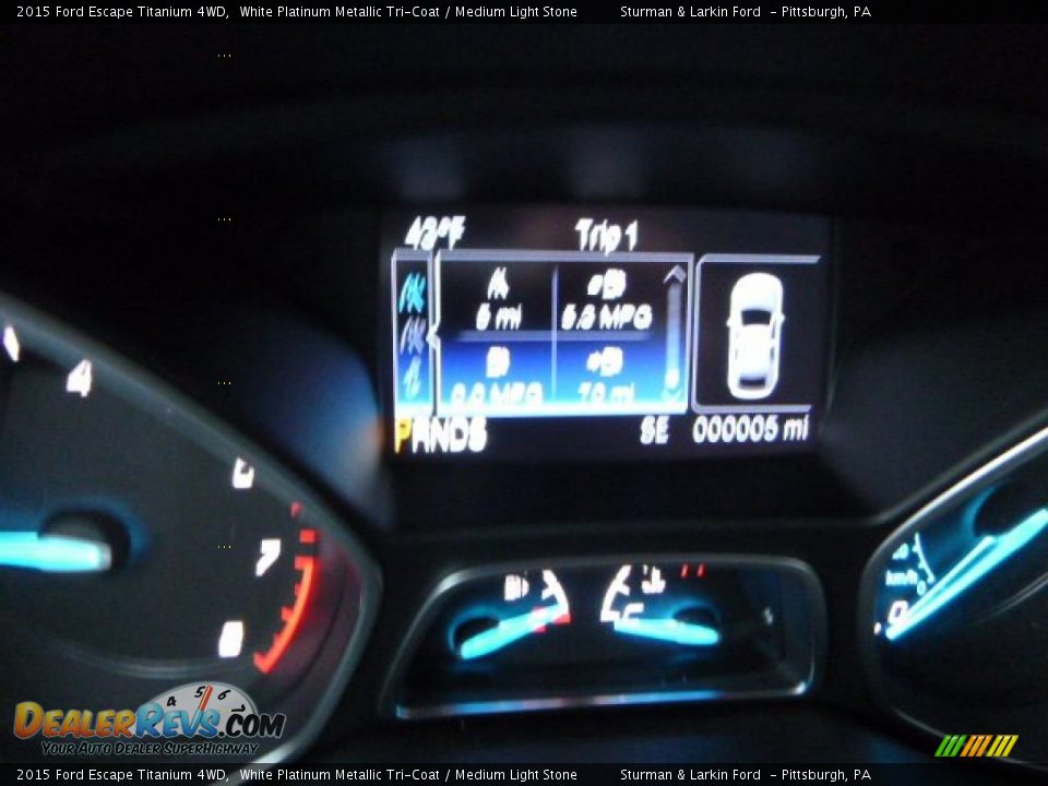 2015 Ford Escape Titanium 4WD White Platinum Metallic Tri-Coat / Medium Light Stone Photo #14