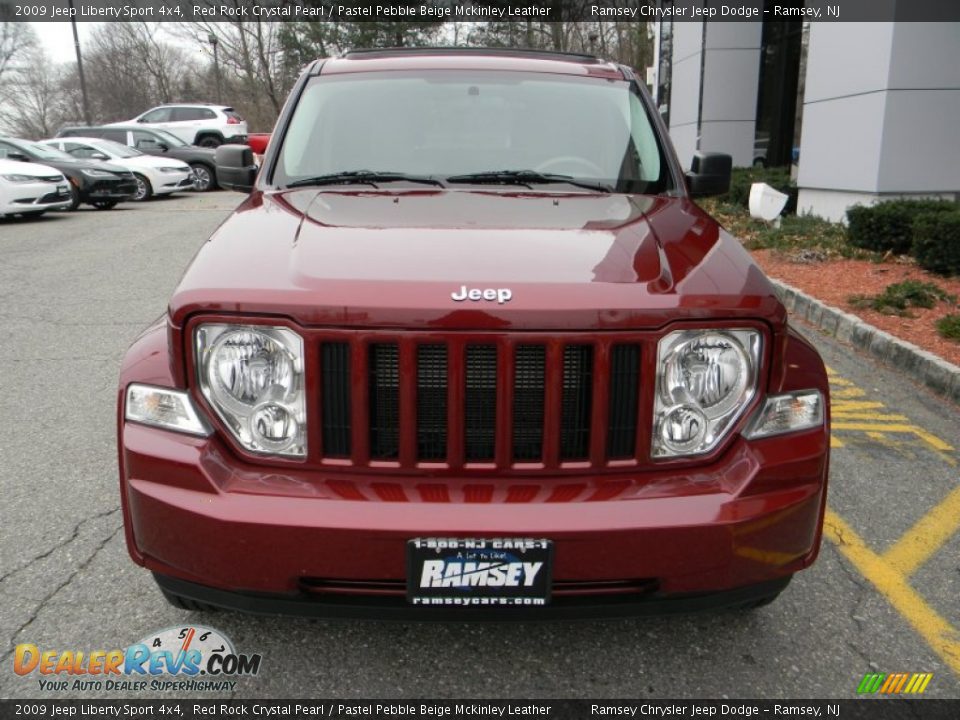 2009 Jeep Liberty Sport 4x4 Red Rock Crystal Pearl / Pastel Pebble Beige Mckinley Leather Photo #2