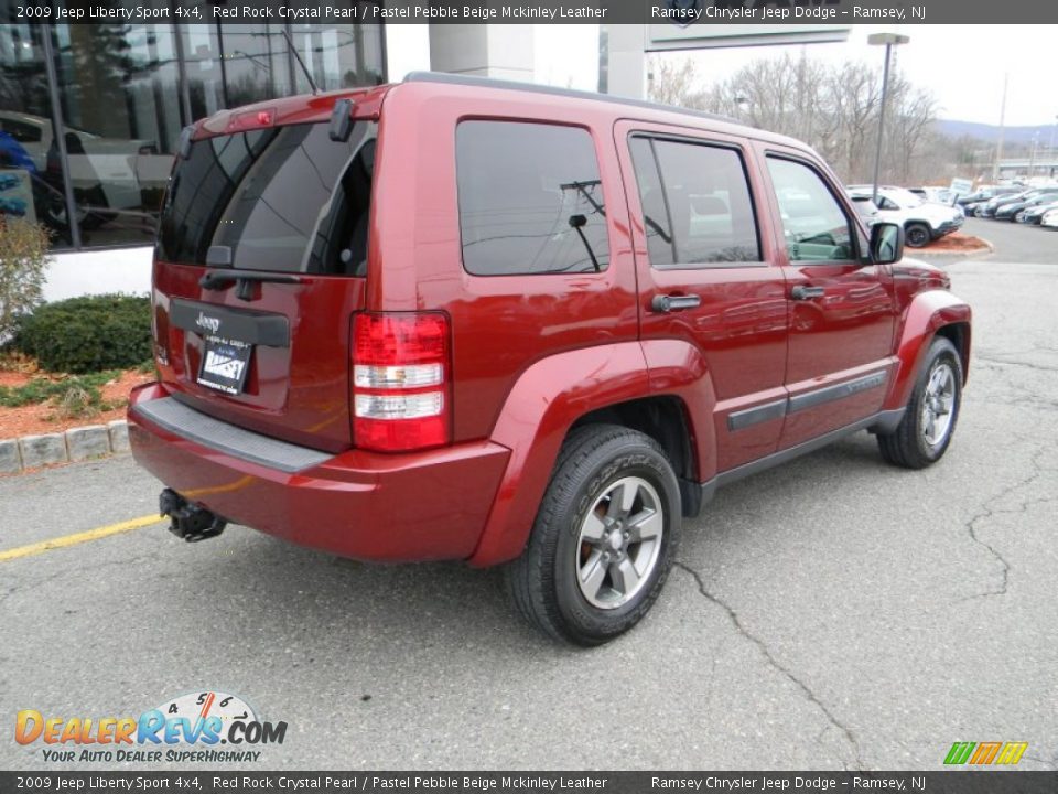 2009 Jeep Liberty Sport 4x4 Red Rock Crystal Pearl / Pastel Pebble Beige Mckinley Leather Photo #6