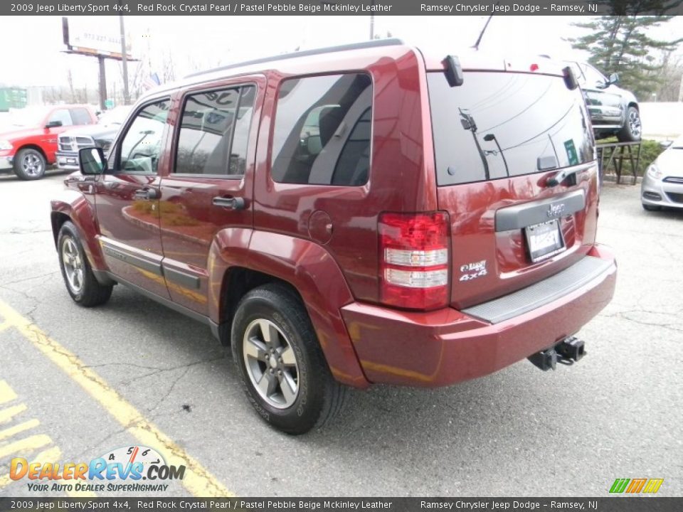 2009 Jeep Liberty Sport 4x4 Red Rock Crystal Pearl / Pastel Pebble Beige Mckinley Leather Photo #9