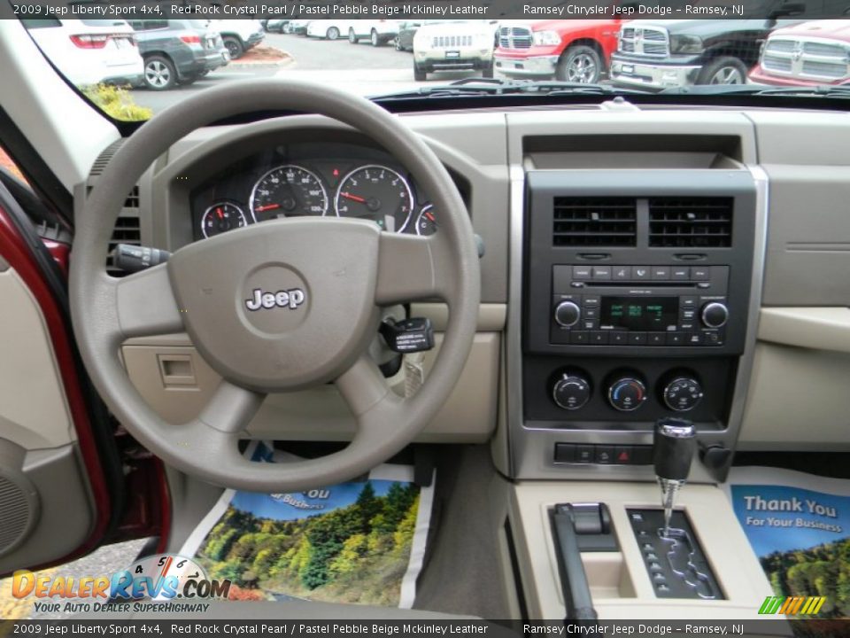 2009 Jeep Liberty Sport 4x4 Red Rock Crystal Pearl / Pastel Pebble Beige Mckinley Leather Photo #14