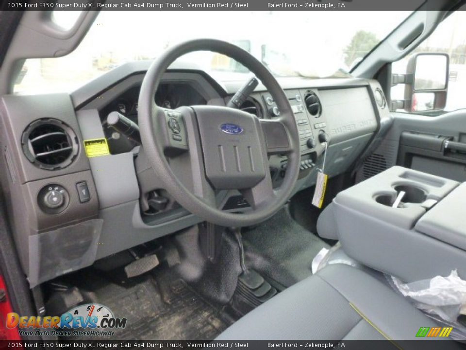 Steel Interior - 2015 Ford F350 Super Duty XL Regular Cab 4x4 Dump Truck Photo #14