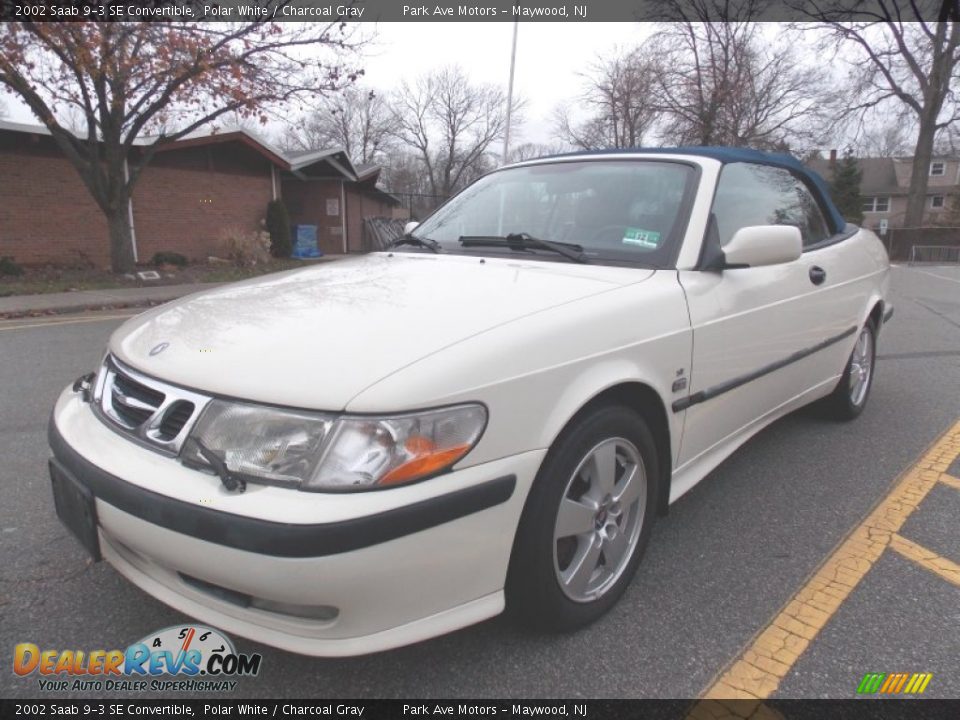 2002 Saab 9-3 SE Convertible Polar White / Charcoal Gray Photo #1