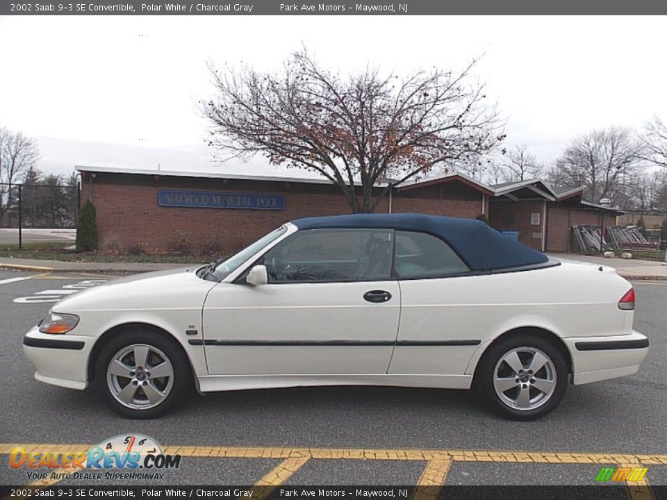 2002 Saab 9-3 SE Convertible Polar White / Charcoal Gray Photo #2